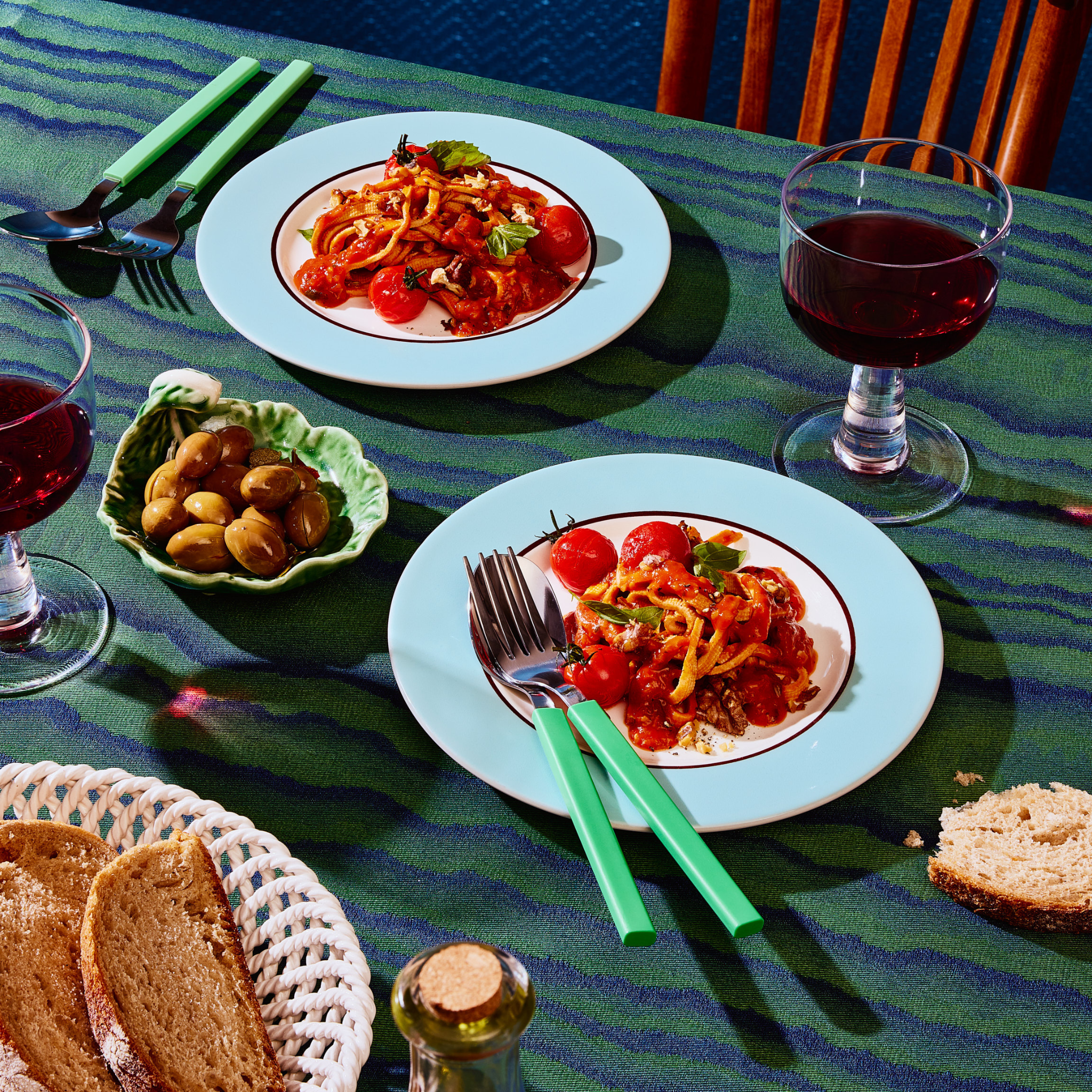 Soy Linguine with Roasted Tomato & Walnuts