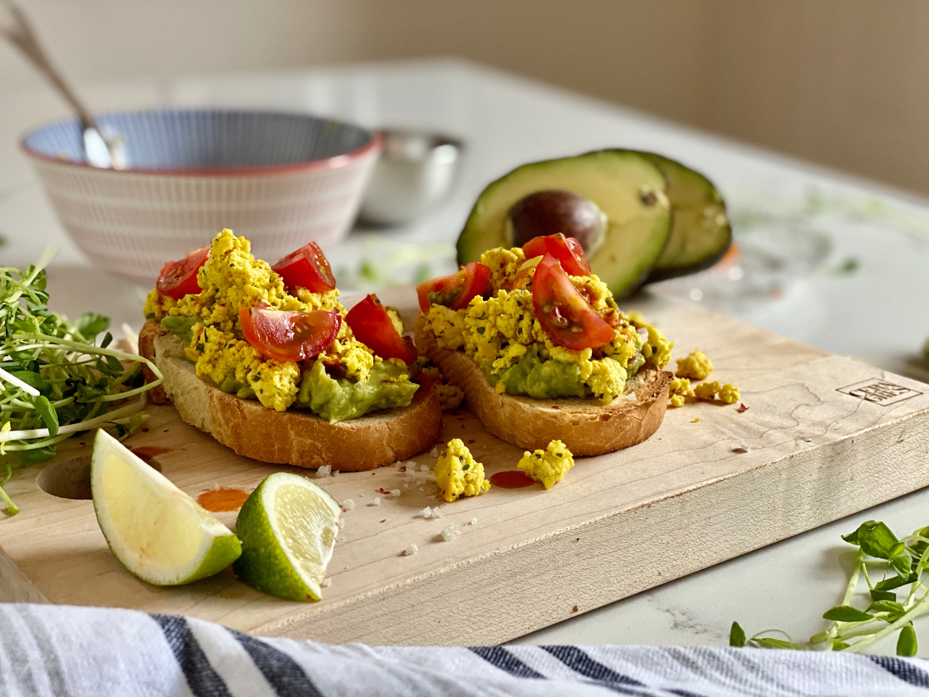 5 Ingredient Avocado Toast with Tofu Scramble